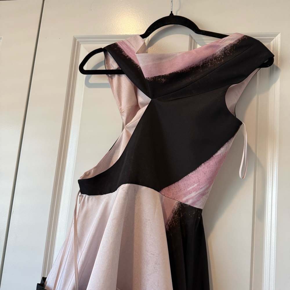 Alexander McQUEEN Soft Blush Pink Dress with Black Trim - Picture 5 of 10